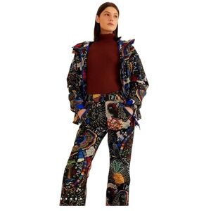 Farm Rio Black Borogodo Ski Pants Medium NEW